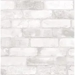 A-Street Prints White Reclaimed Bricks Wallpaper - SKU 2701-22321