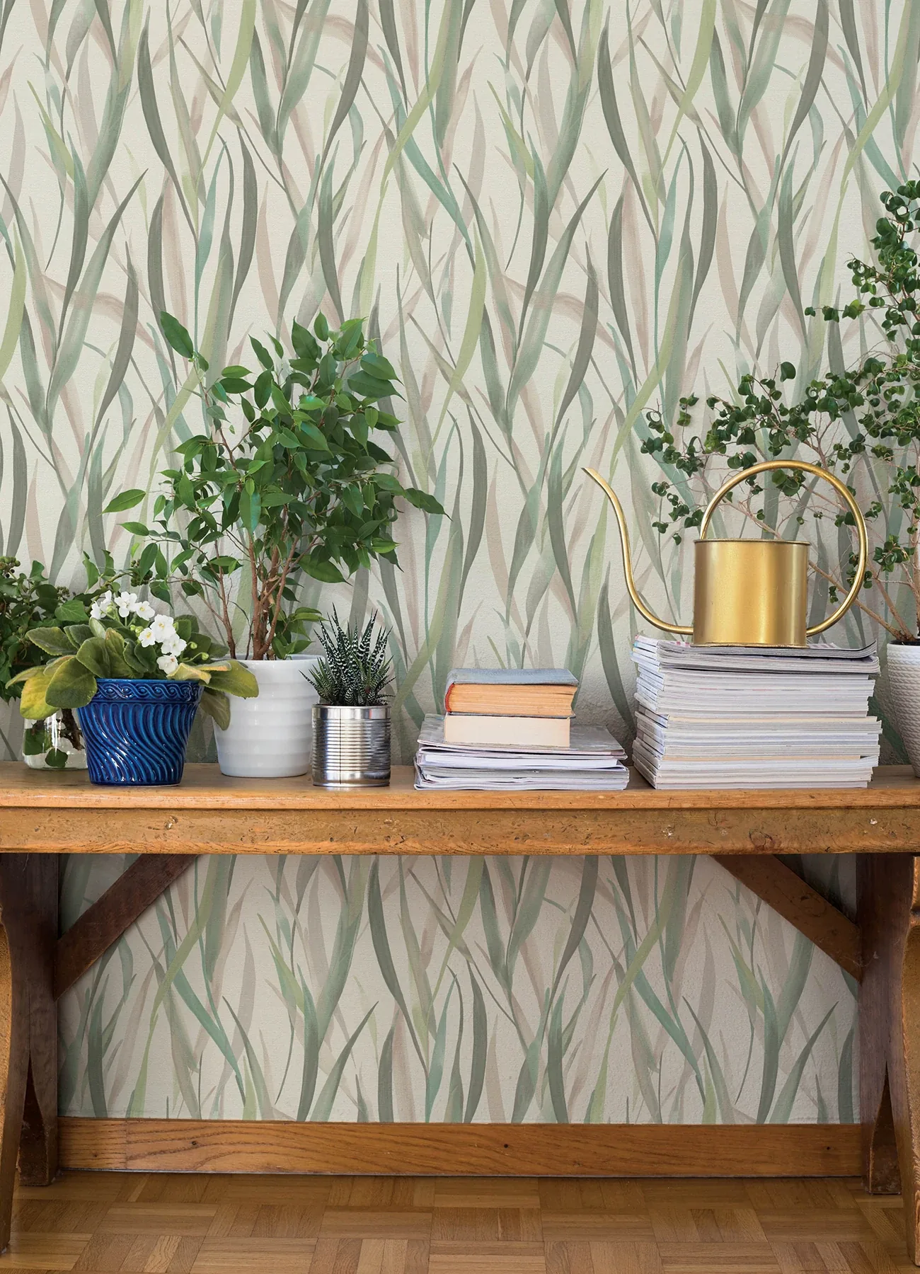 A-Street Prints Willoughby Green Fronds Wallpaper - SKU 4202-330212