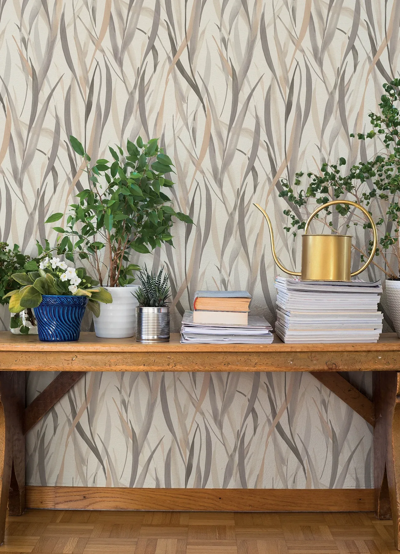 A-Street Prints Willoughby Neutral Fronds Wallpaper - SKU 4202-330205