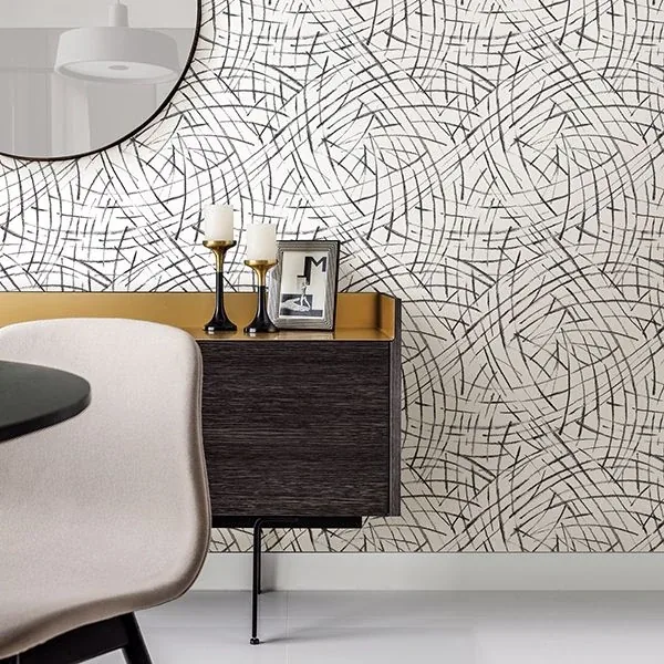 A-Street Prints Willy Nilly Black Brushstrokes Wallpaper - SKU 2902-25506