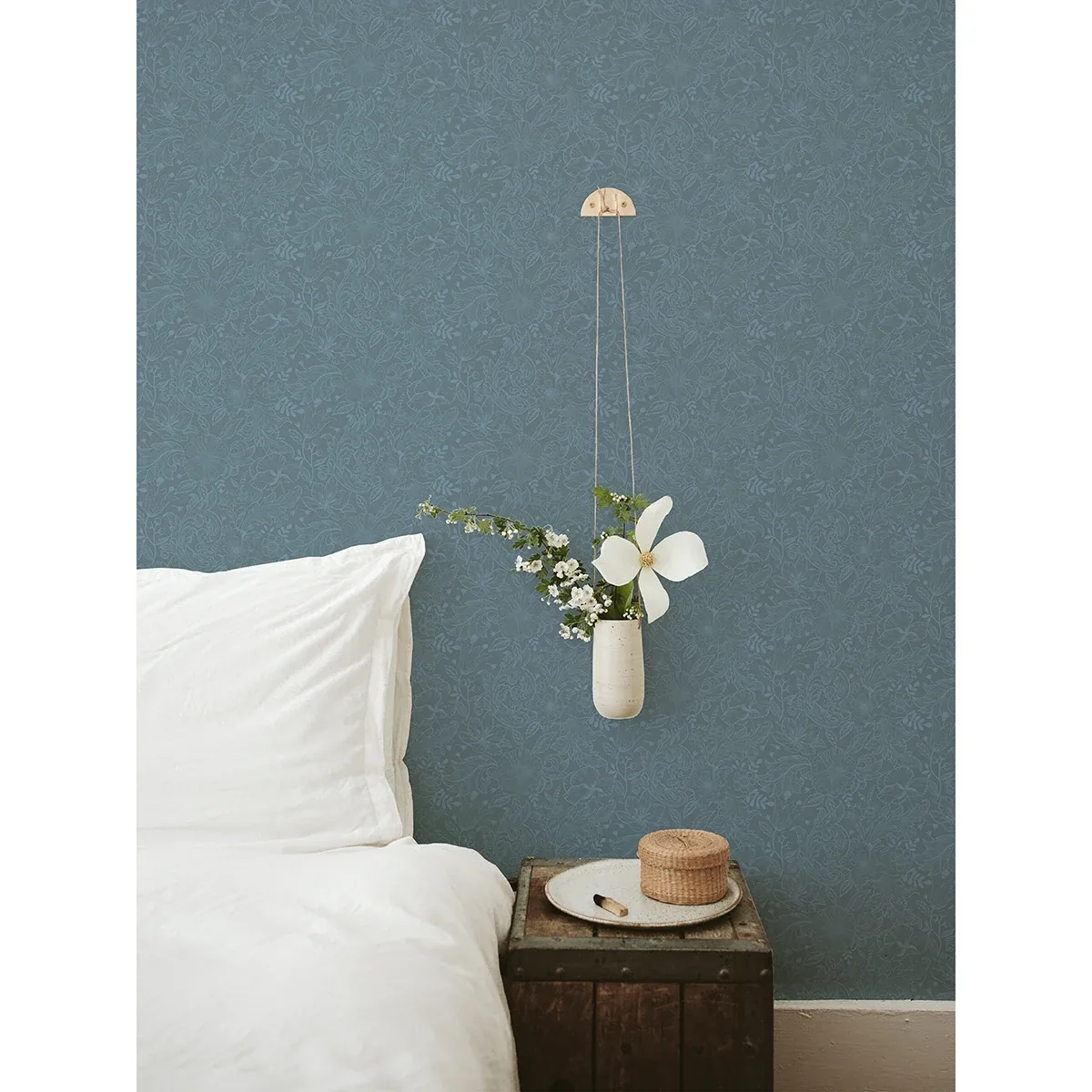 A-Street Prints Wilma Blue Block Print Wallpaper - SKU 2999-13128