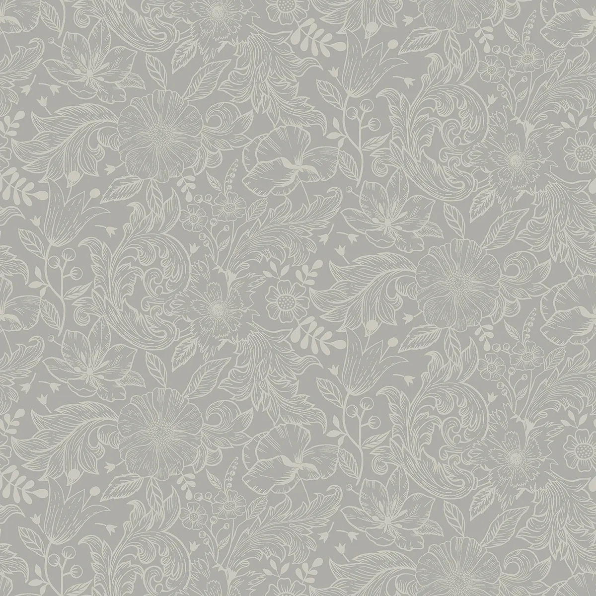 2999-13126 | Wilma Grey Block Print Wallpaper