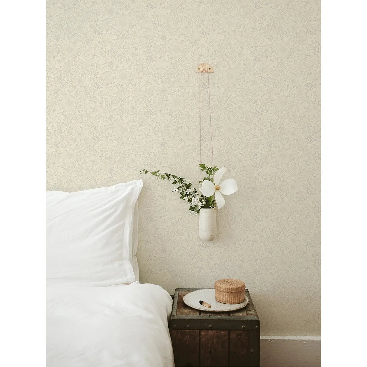 A-Street Prints Wilma White Block Print Wallpaper - SKU 2999-13125