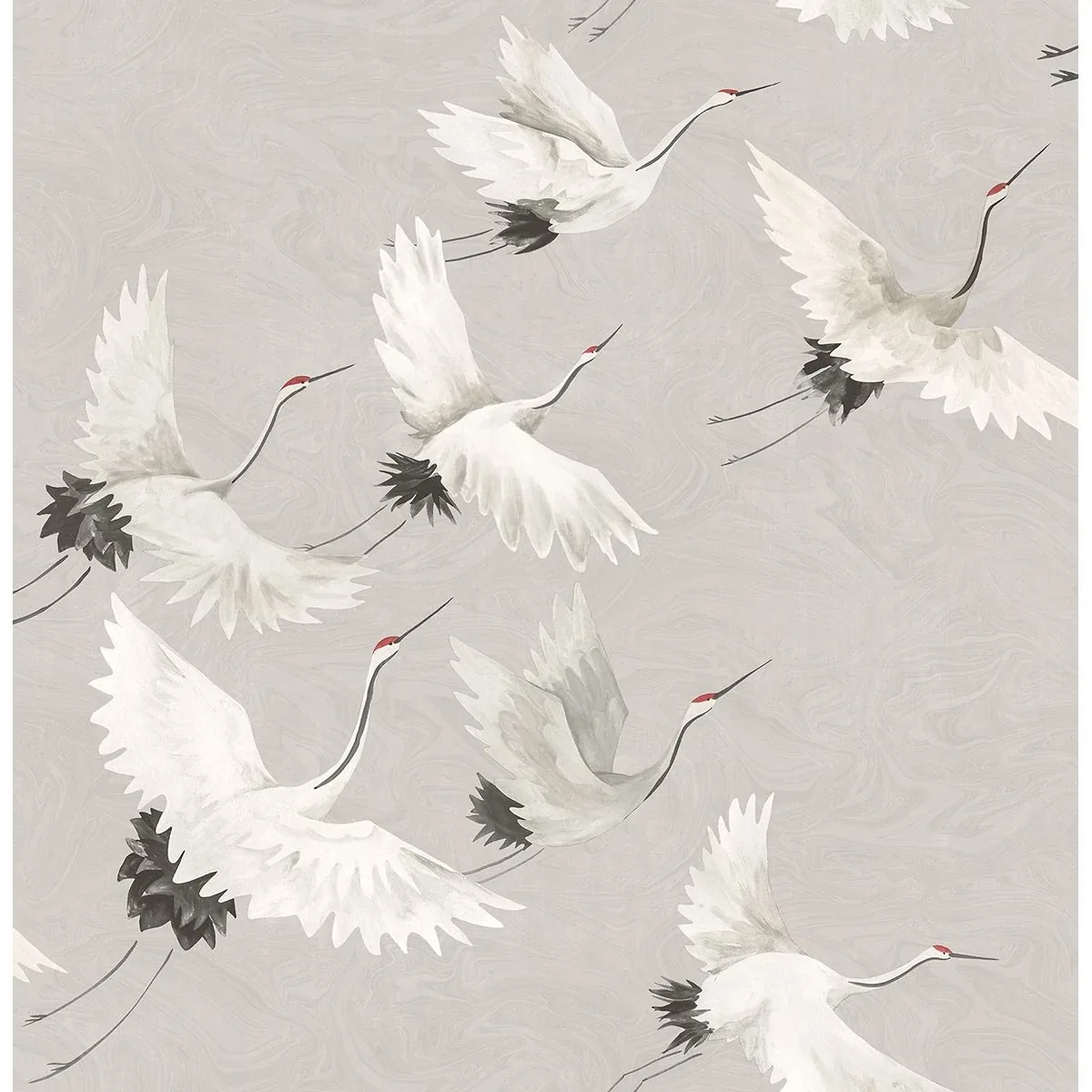 2764-24304 | Windsong Grey Crane Wallpaper