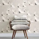 A-Street Prints Windsong Grey Crane Wallpaper - SKU 2764-24304