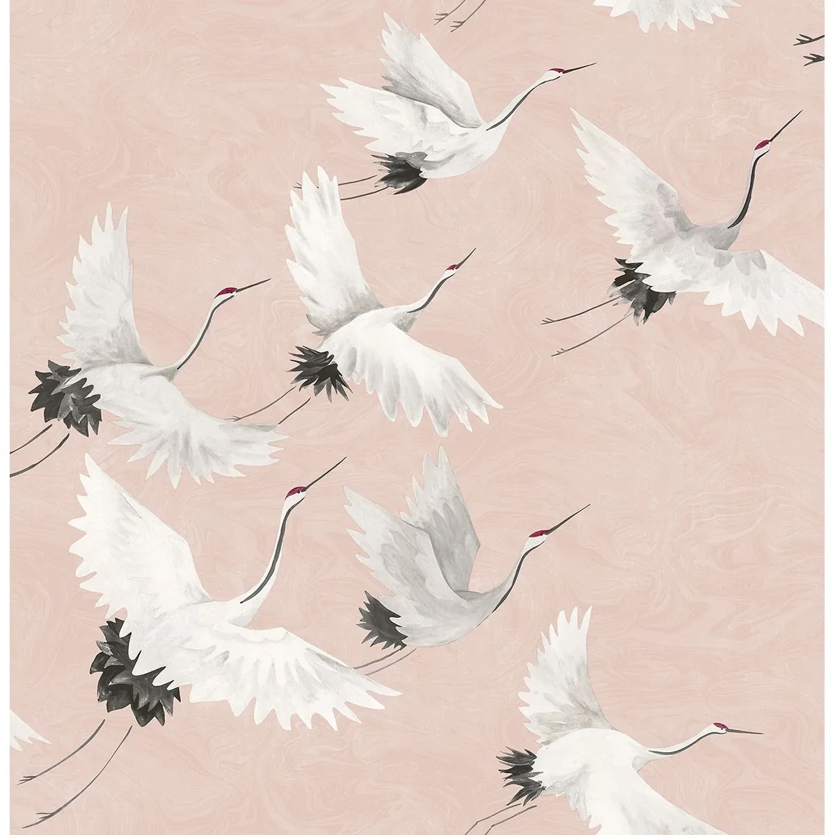 2764-24305 | Windsong Pink Crane Wallpaper