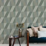 A-Street Prints Winslow Green Geometric Faux Grasscloth Wallpaper - SKU 4141-27106