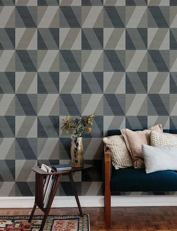 A-Street Prints Winslow Slate Geometric Faux Grasscloth Wallpaper | Wallpaper Twins A-Street Prints Winslow Slate Geometric Faux Grasscloth Wallpaper - SKU 4141-27109