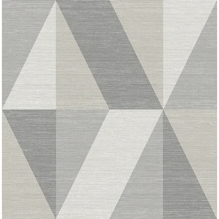 4141-27107 | Winslow Stone Geometric Faux Grasscloth Wallpaper