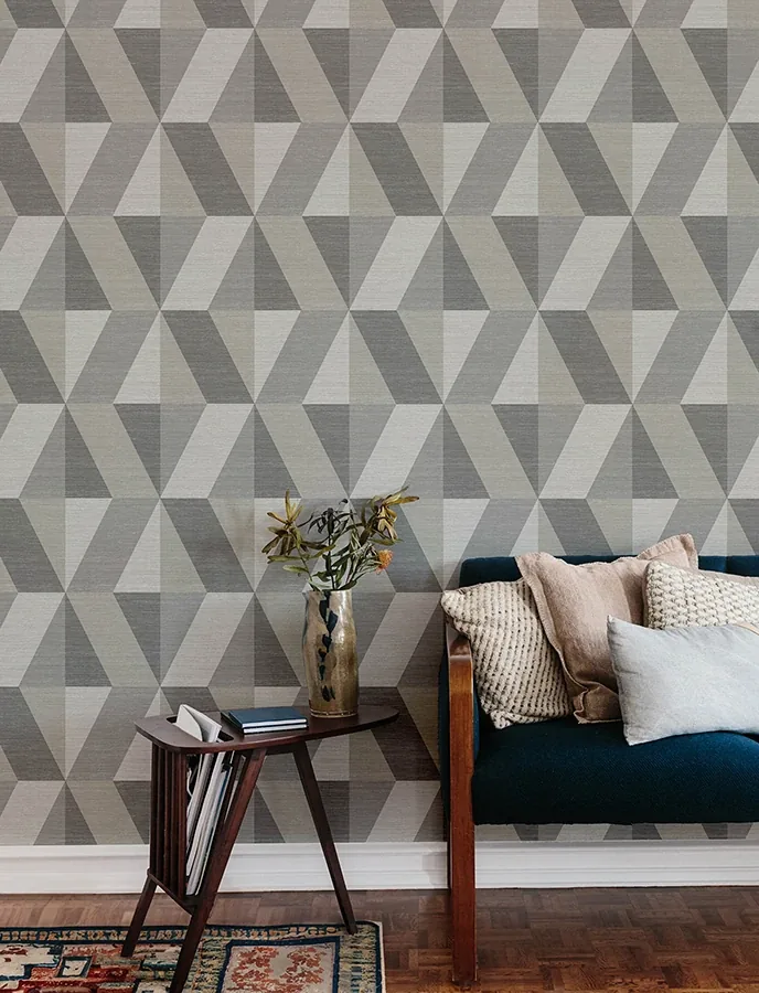 A-Street Prints Winslow Stone Geometric Faux Grasscloth Wallpaper | Wallpaper Twins A-Street Prints Winslow Stone Geometric Faux Grasscloth Wallpaper - SKU 4141-27107