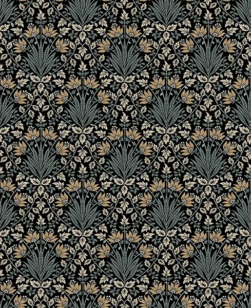 A-Street Prints Woodbury Black Floral Damask Wallpaper - SKU 4173-27630