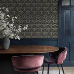 A-Street Prints Woodbury Black Floral Damask Wallpaper - SKU 4173-27630