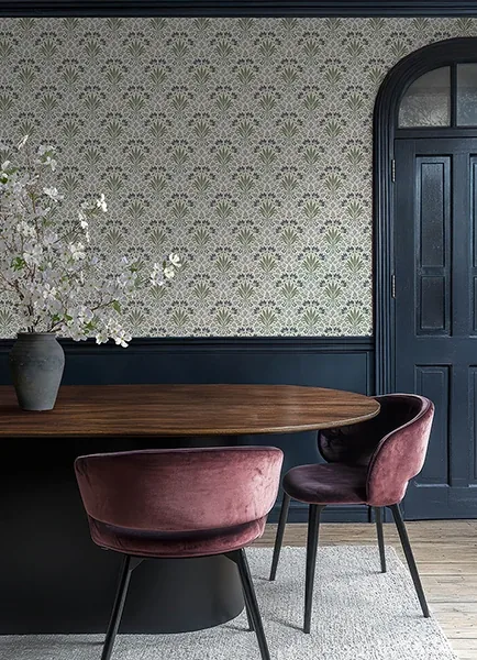 A-Street Prints Woodbury Blue Floral Damask Wallpaper - SKU 4173-27632