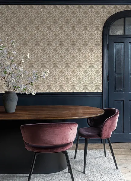 A-Street Prints Woodbury Brown Floral Damask Wallpaper - SKU 4173-27633