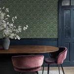 A-Street Prints Woodbury Evergreen Floral Damask Wallpaper - SKU 4173-27631