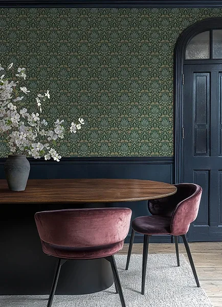 A-Street Prints Woodbury Evergreen Floral Damask Wallpaper - SKU 4173-27631