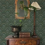 A-Street Prints Woodbury Evergreen Floral Damask Wallpaper - SKU 4173-27631