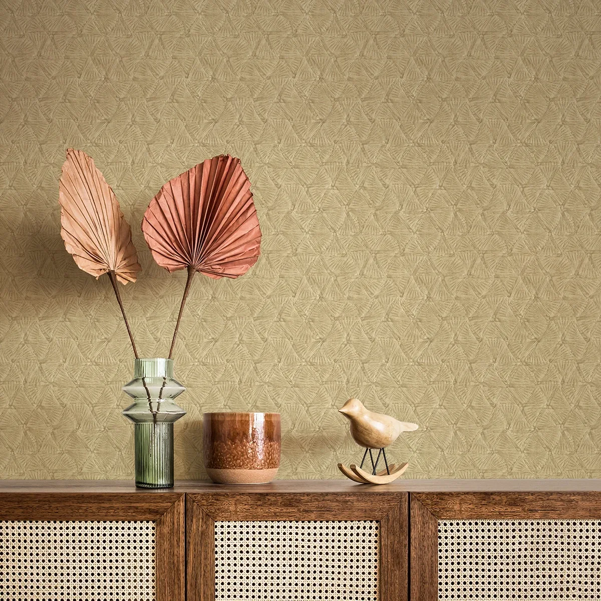 A-Street Prints Wright Gold Textured Triangle Wallpaper - SKU 2970-26119