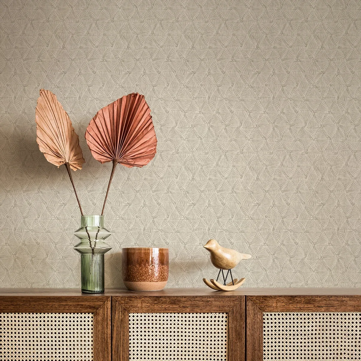 A-Street Prints Wright Platinum Textured Triangle Wallpaper - SKU 2970-26117