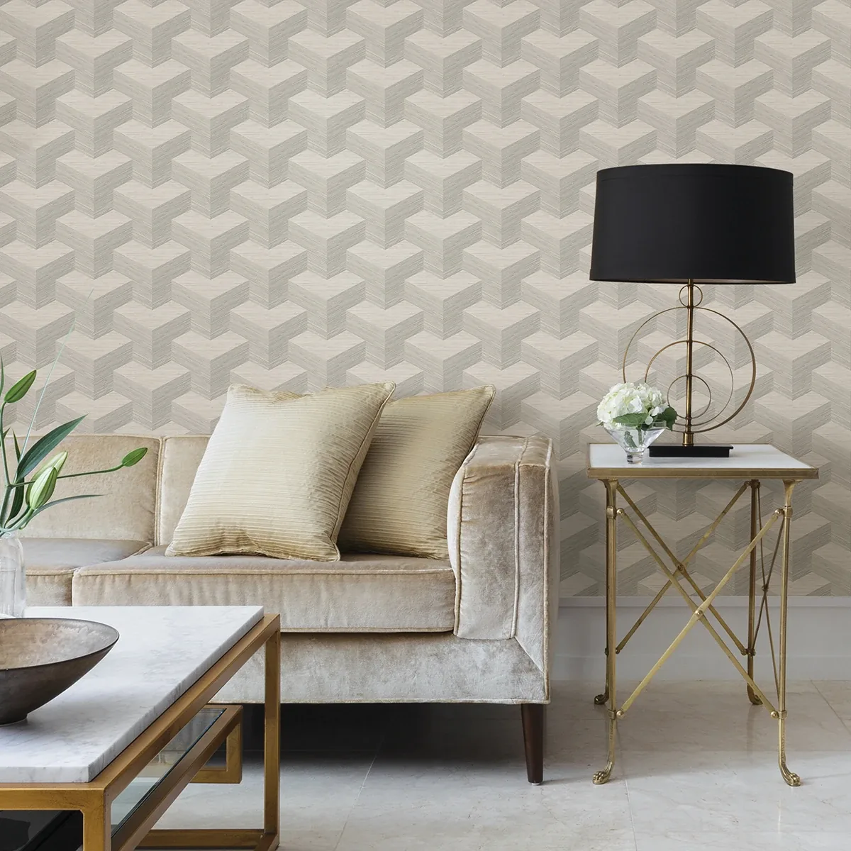 A-Street Prints Y Knot Light Grey Geometric Texture Wallpaper - SKU 2829-82053