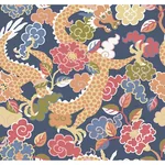 A-Street Prints Yanci Orange Dragon Wallpaper - SKU 4120-72007