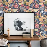 A-Street Prints Yanci Orange Dragon Wallpaper - SKU 4120-72007