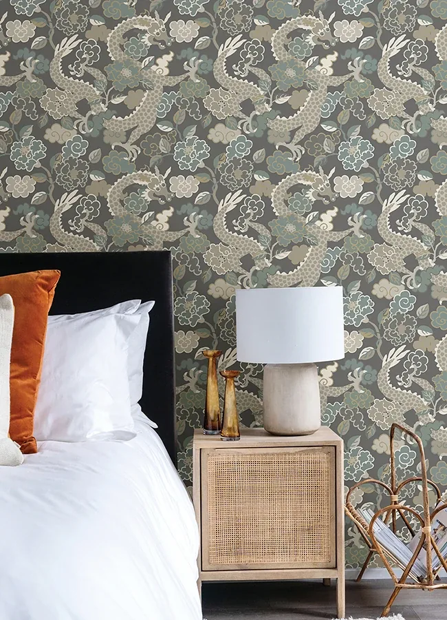 A-Street Prints Yanci Stone Dragon Wallpaper - SKU 4120-72006