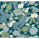 A-Street Prints Yanci Teal Dragon Wallpaper - SKU 4120-72008