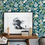 A-Street Prints Yanci Teal Dragon Wallpaper - SKU 4120-72008