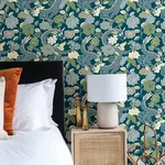 A-Street Prints Yanci Teal Dragon Wallpaper - SKU 4120-72008