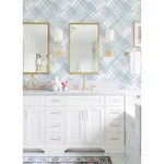 A-Street Prints Zag Blue Modern Plaid Wallpaper - SKU 2973-90705