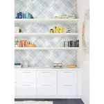 A-Street Prints Zag Blue Modern Plaid Wallpaper - SKU 2973-90705