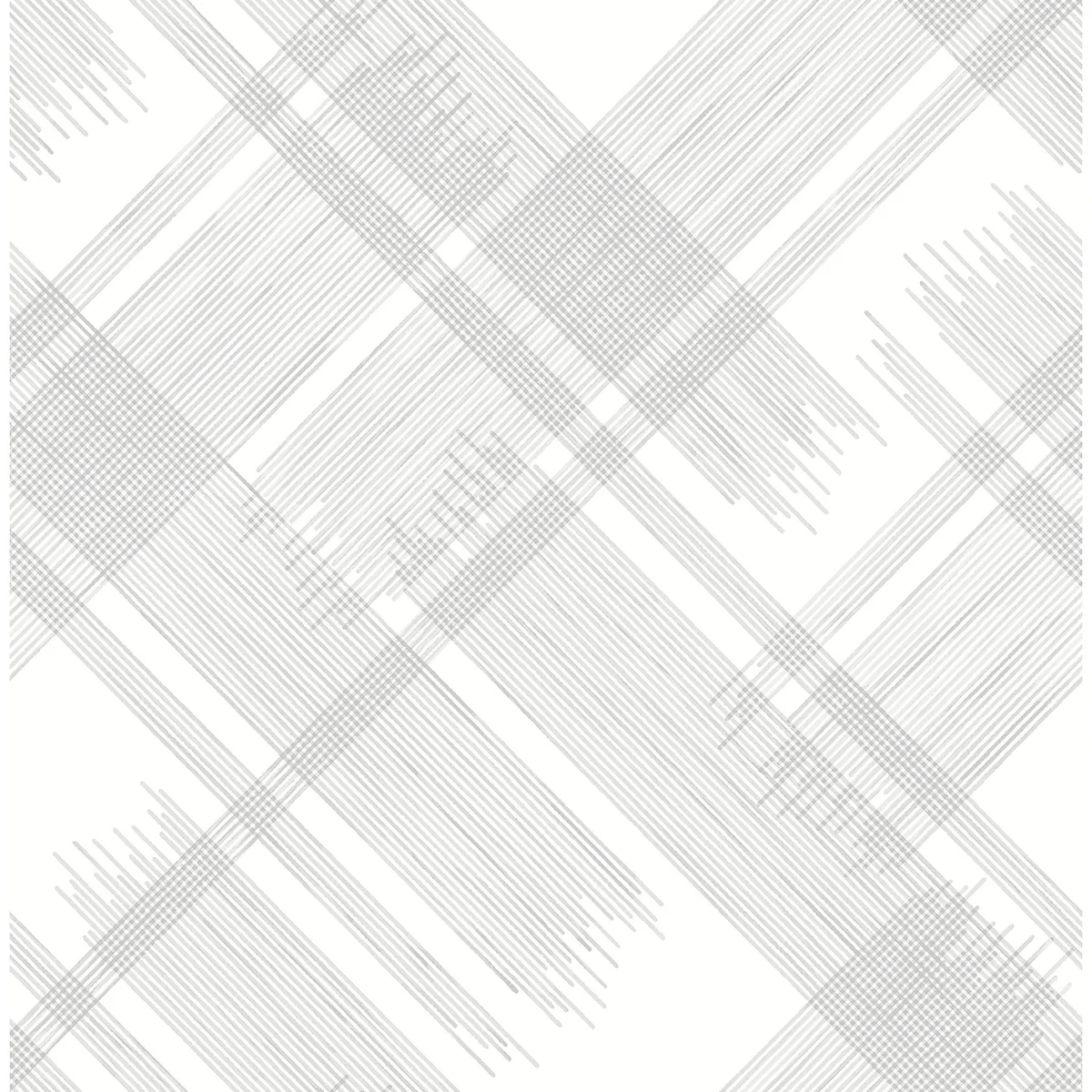 2973-90704 | Zag Grey Modern Plaid Wallpaper