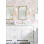 A-Street Prints Zag Pink Modern Plaid Wallpaper - SKU 2973-90702