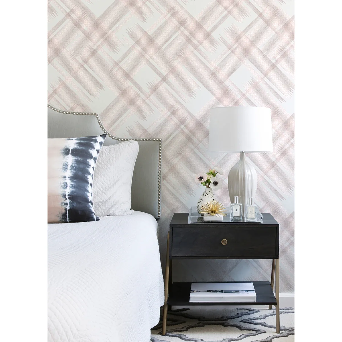 A-Street Prints Zag Pink Modern Plaid Wallpaper - SKU 2973-90702