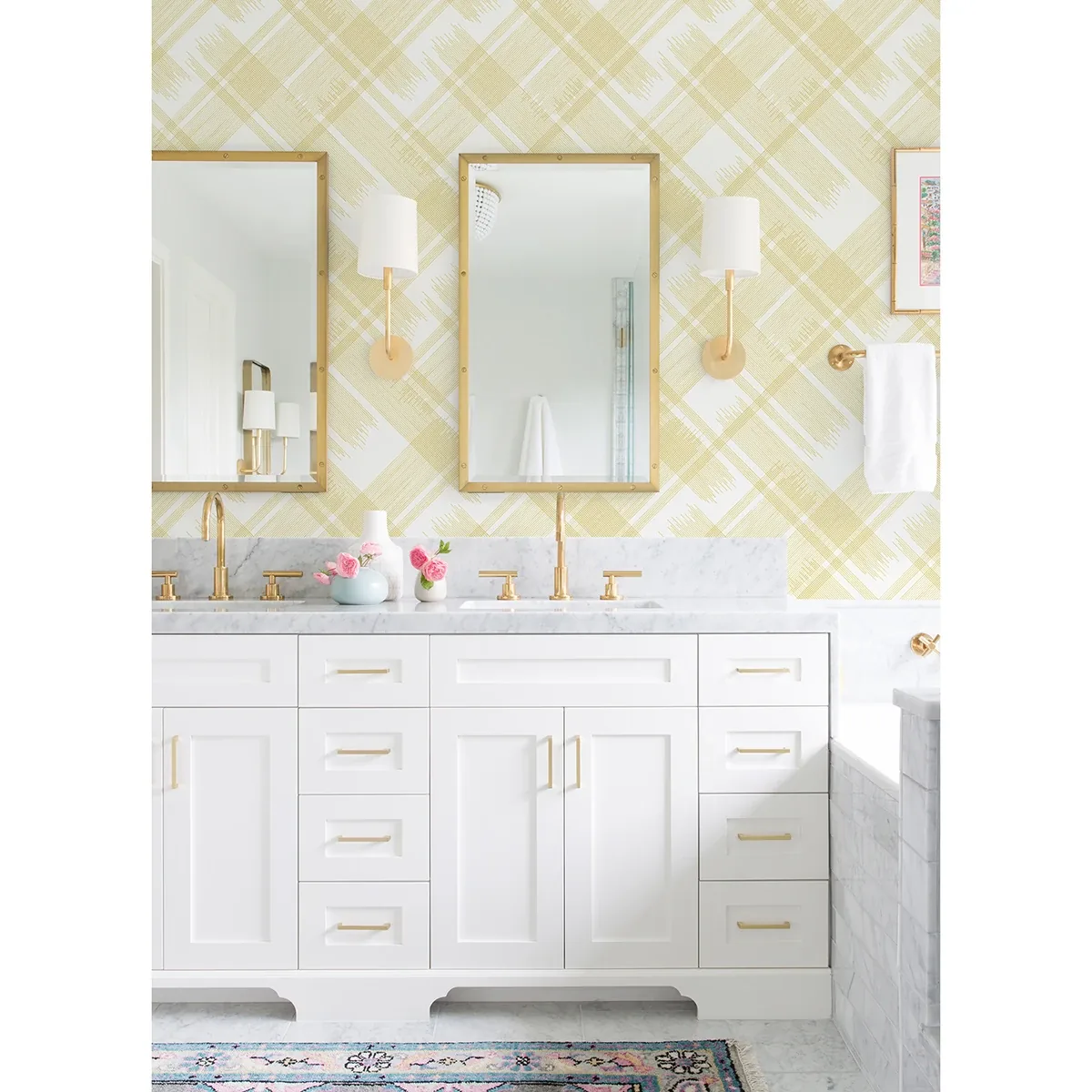 A-Street Prints Zag Yellow Modern Plaid Wallpaper - SKU 2973-90701
