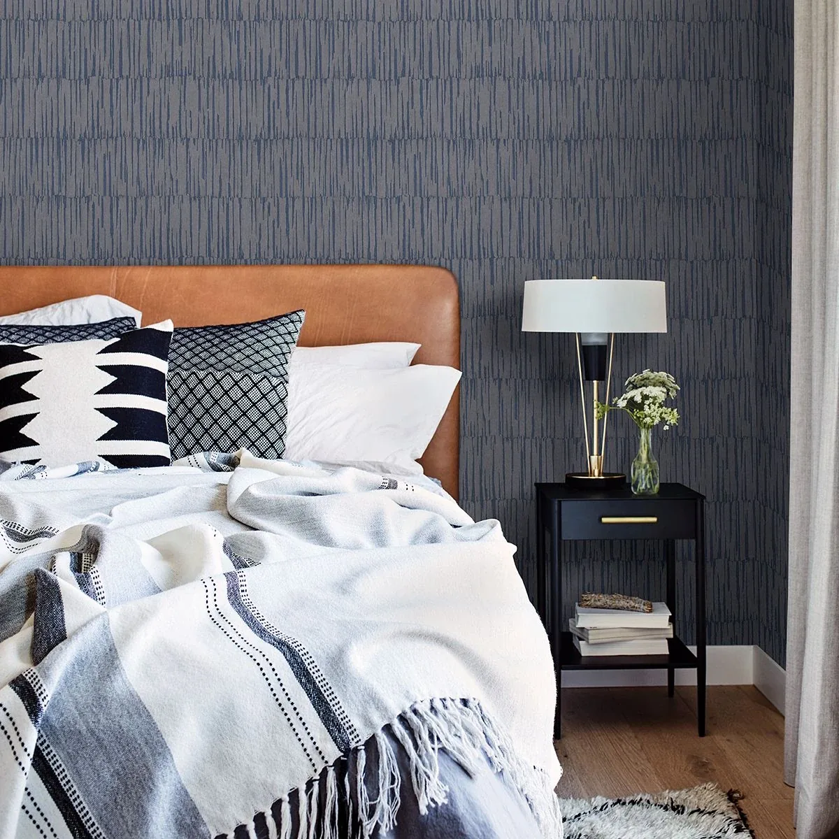 A-Street Prints Zandari Navy Distressed Texture Wallpaper - SKU 2949-61002