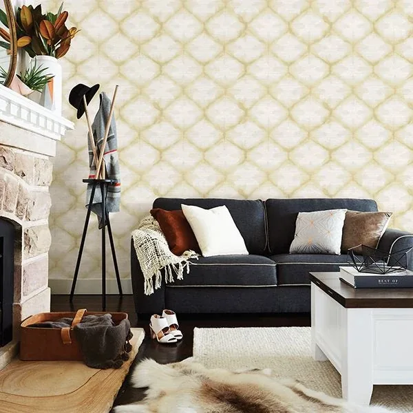 A-Street Prints Zanzibar Gold Shibori Wallpaper - SKU 2744-24162