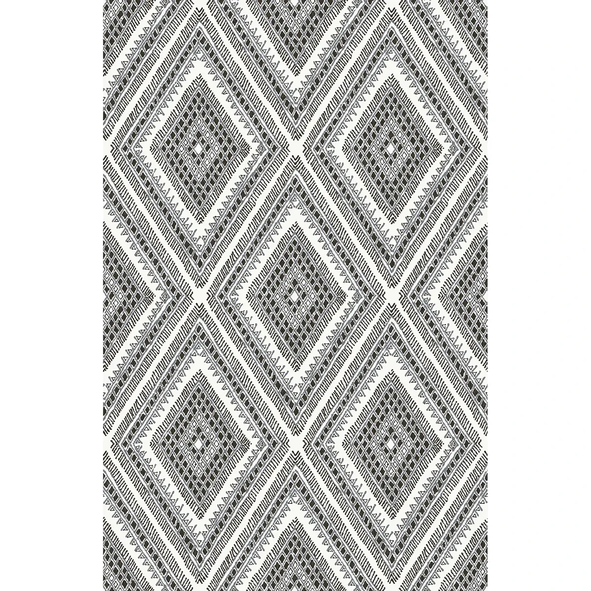 A-Street Prints Zaya Black Tribal Diamonds Wallpaper - SKU 2969-26012