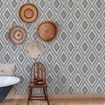 A-Street Prints Zaya Black Tribal Diamonds Wallpaper - SKU 2969-26012