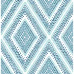 A-Street Prints Zaya Blue Tribal Diamonds Wallpaper - SKU 2969-26013