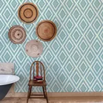 A-Street Prints Zaya Green Tribal Diamonds Wallpaper - SKU 2969-26016