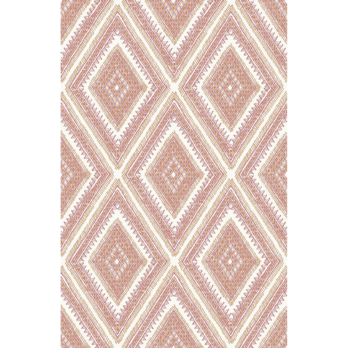 2969-26015 | Zaya Orange Tribal Diamonds Wallpaper