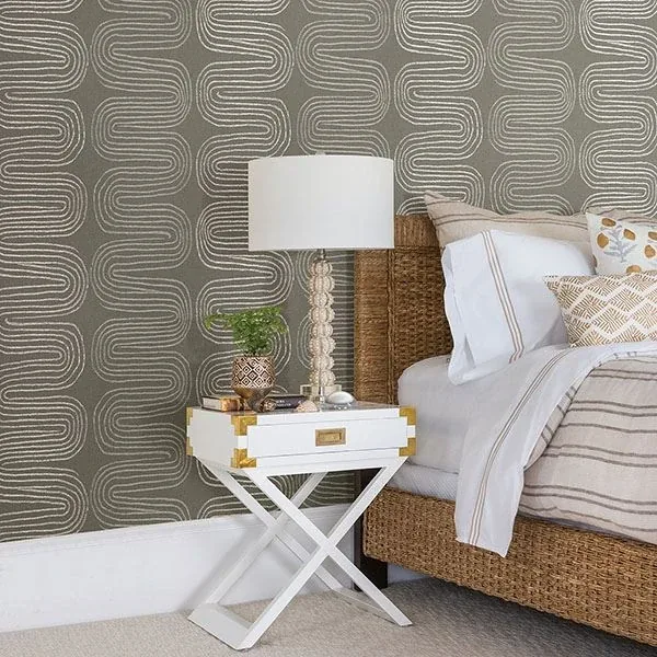 A-Street Prints Zephyr Brown Abstract Stripe Wallpaper - SKU 2793-24740