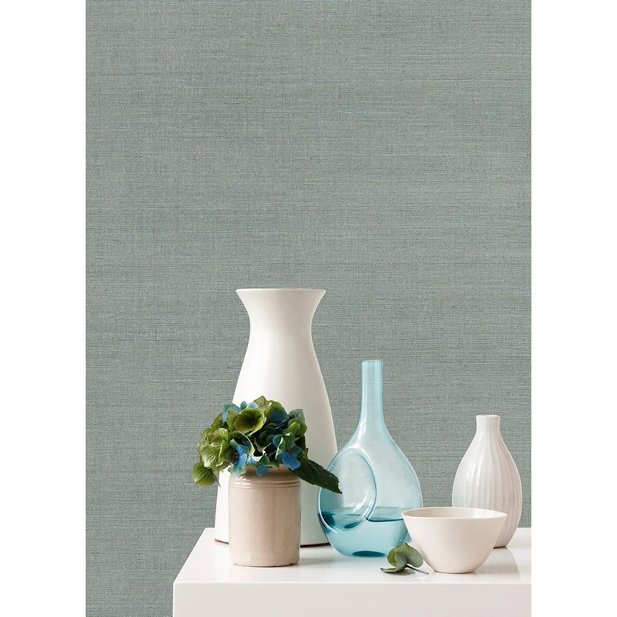 A-Street Prints Zhejiang Aquamarine Sisal rasscloth Wallpaper - SKU 2972-80014