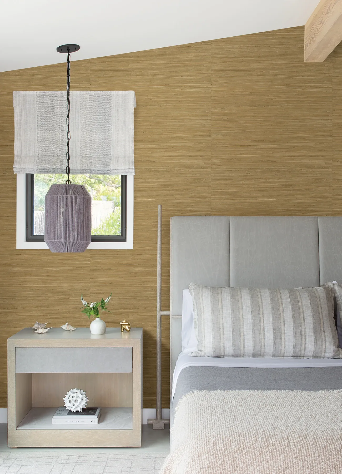 A-Street Prints Zhilan Olive Grasscloth Wallpaper - SKU 2923-88045
