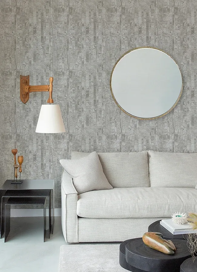 A-Street Prints Zinarliya Silver Column Wallpaper - SKU 4105-86628