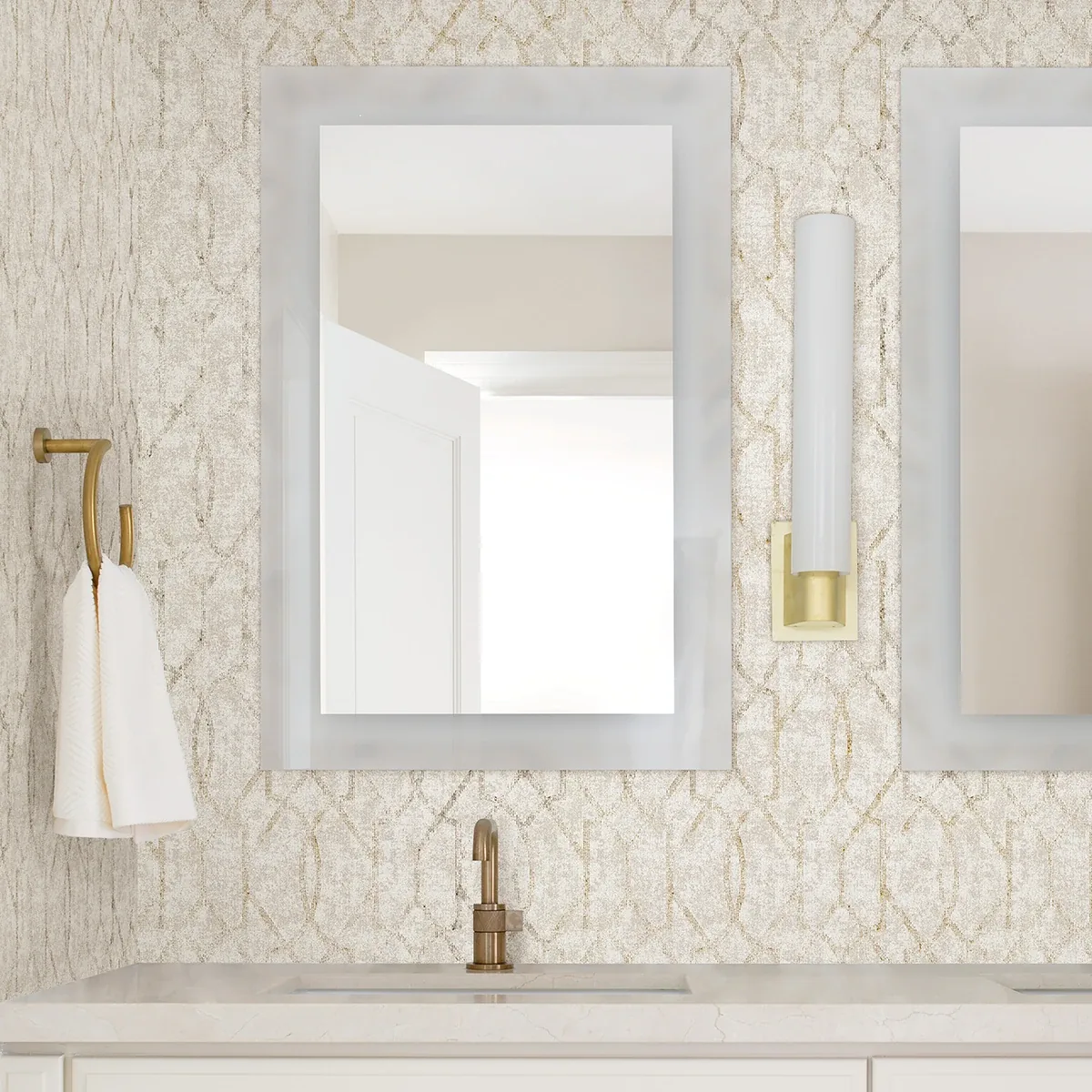 A-Street Prints Ziva Gold Trellis Wallpaper - SKU 4019-86450