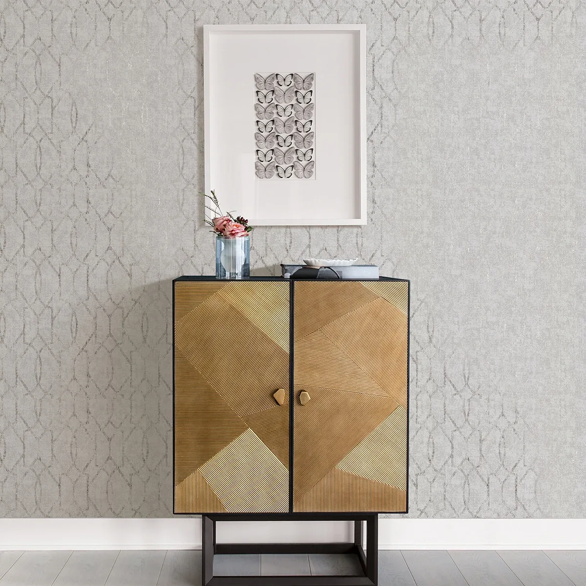 A-Street Prints Ziva Platinum Trellis Wallpaper - SKU 4019-86452