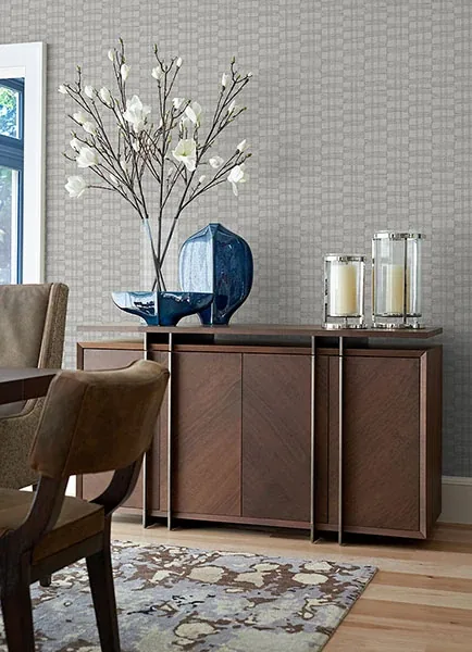 A-Street Prints Zorya Silver Embellished Stripe Wallpaper - SKU 2976-86530